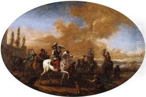 A Hawking Scene by Philips Wouwerman