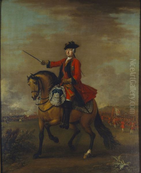 William Augustus, Duke of Cumberland (1721-65) at the Battle of Dettingen - view 1