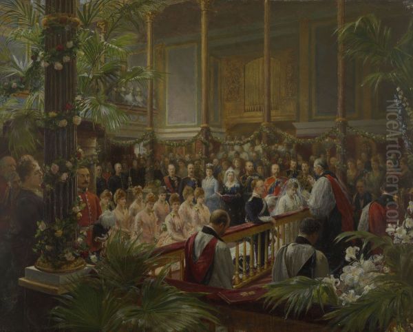 The Marriage of Princess Louise of Wales with the Duke of Fife at Buckingham Palace, 27th July 1889 - view 1