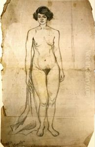Selfportrait (nude) by Olga Rozanova