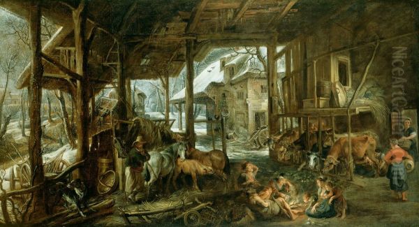 The Interior of a Barn - view 1