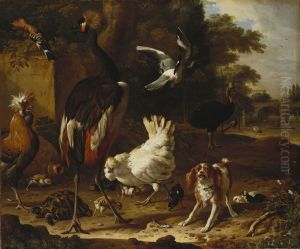 Birds and a Spaniel in a Garden Birds and a Spaniel in a Garden
