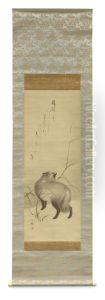 Tanuki in the Snow with First Bamboo Shoots of Spring by Mori Ippo