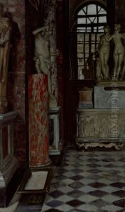 A View of a Room of Greek, Roman and Etruscan Antiquities (Salle no. 9) in the Louvre by James Jacques Joseph Tissot