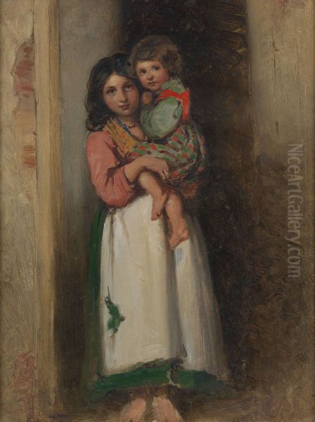 A Neapolitan peasant girl with a child - view 1
