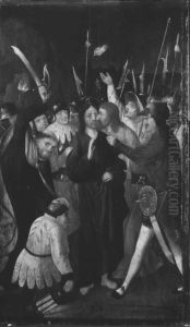 Betrayal of Christ (with St Matthew on the verso) by Master of Hoogstraeten