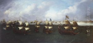 The Return of the Fleet with Charles I (1600-1649), when Prince of Wales in 1623 by Hendrick Cornelisz Vroom