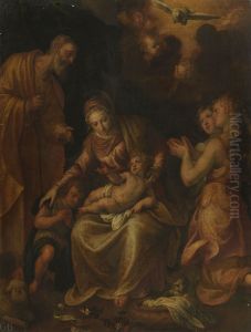 The Holy Family, Saint John, and Angels The Holy Family, Saint John, and Angels