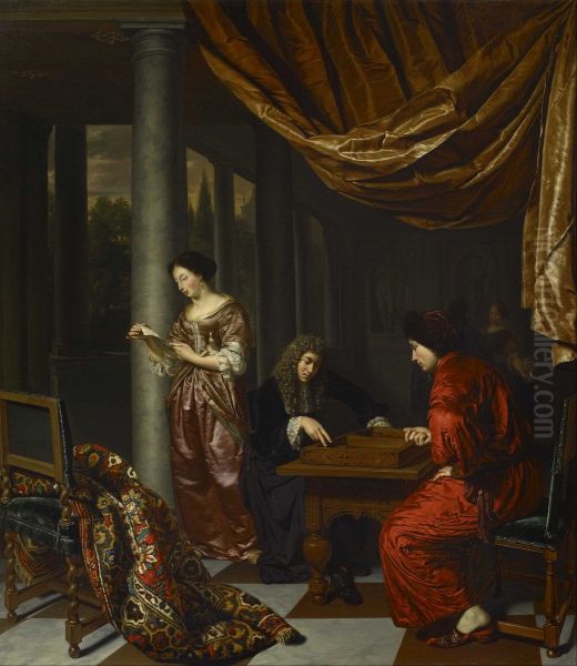 Interior with Figures Playing Tric-trac - view 1