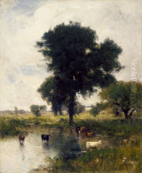Cattle in Pool (A Summer Landscape) - view 1