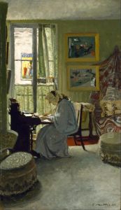 Femme lisant dans un interieur by Felix Vallotton