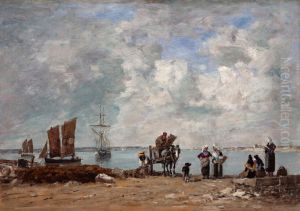 Fishermen's Wives at the Seaside by Eugene Louis Boudin