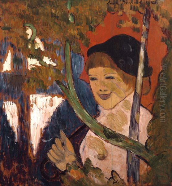 Breton Girl with a Red Umbrella - view 1