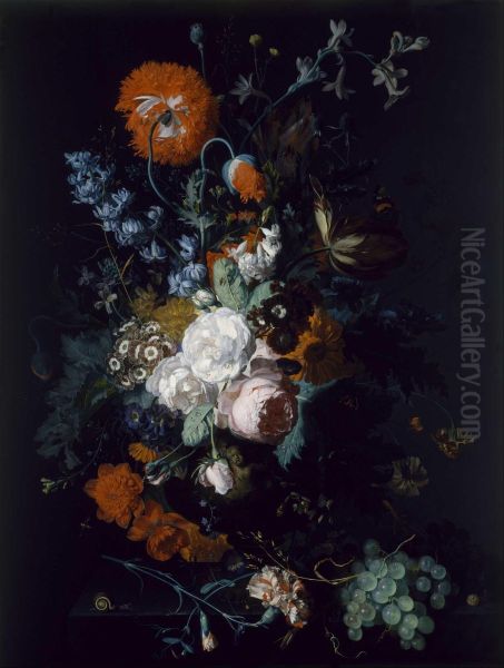 Still Life of Flowers and Fruit - view 1