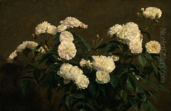 Still Life of White Roses - view 1