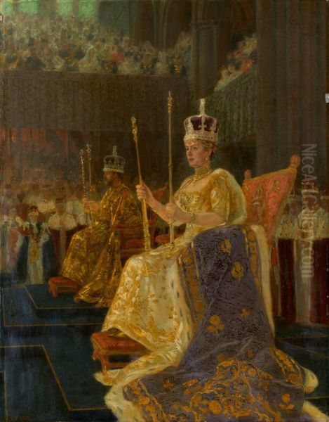 King George V and Queen Mary Enthroned - view 1