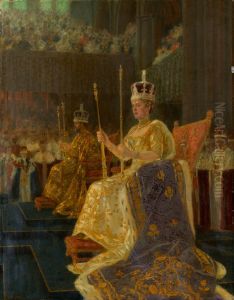 King George V and Queen Mary Enthroned by Laurits Tuxen