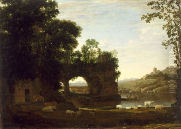 Landscape with a Rock Arch and River - view 1