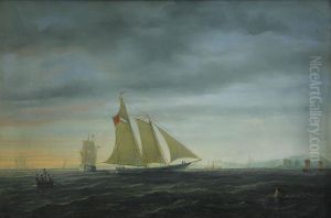 Fartyg I Aftonrodnad by Per Wilhelm Cedergren