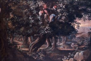 King Charles II and Colonel William Carlos in the Royal Oak by Isaac Fuller
