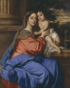 Barbara Palmer, nee Villiers, Duchess of Cleveland with her son, Charles Fitzroy, as Madonna and Child by Peter Lely