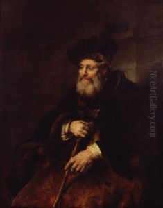 Seated old man with a stick by Rembrandt