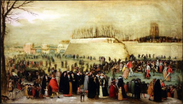 Paesaggio invernale con sciatori, 1615-20 ca - view 1
