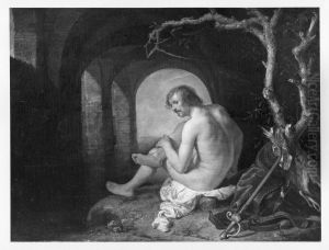 a bathing soldier by Gerrit Dou