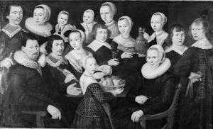 Groepsportret, mogelijk van de familie De Jager by Jan Albertsz Rotius