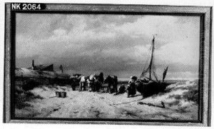 Vissers op het strand