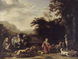 the vision of St. Eustachius by Abraham Danielsz. Hondius