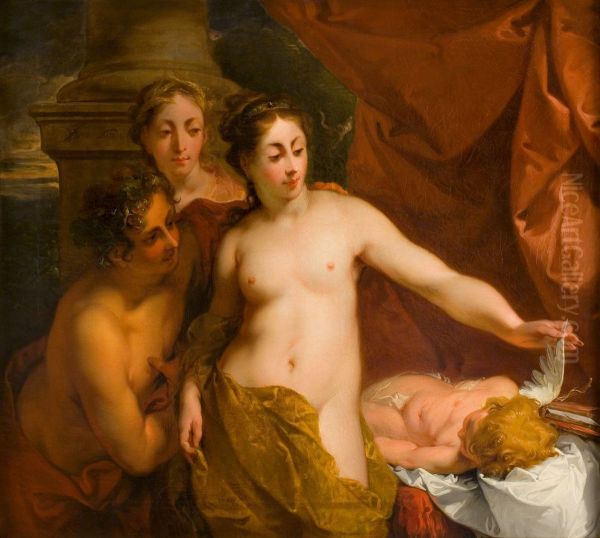 Venus, Bacchus en Ceres met slapende Amor - view 1