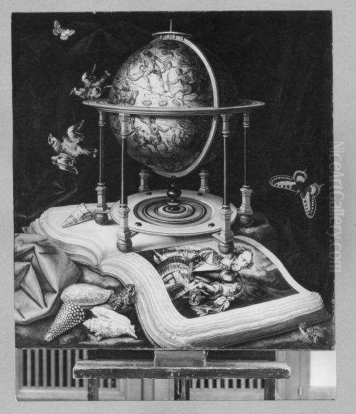 Stilleven met boek en hemelglobe - view 1