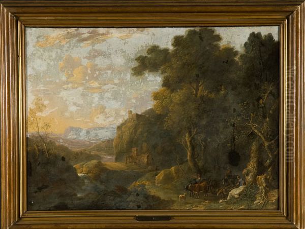 Italiaans landschap met veehoeder - view 1