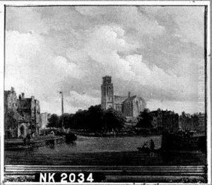 Gezicht op Dordrecht by Elias Van Bommel