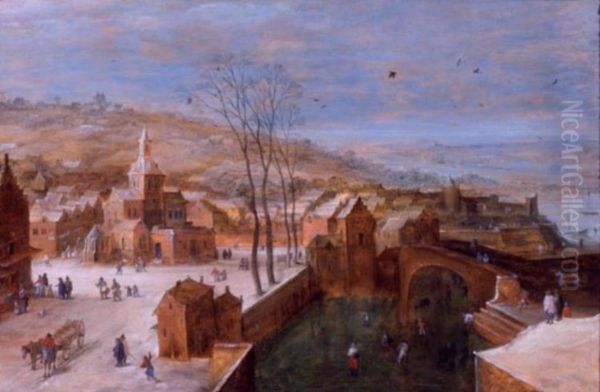 Stadsgezicht in de winter - view 1