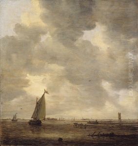 Gezicht op de Westerschelde met de toren van Bath by Jan van Goyen