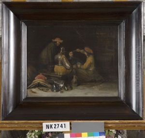 Interieur met kaartspelende soldaten by Gerard Ter Borch