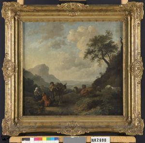Landscape with mule-train Landscape with mule-train