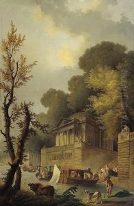 Landscape with Classical Temple by Hubert Robert