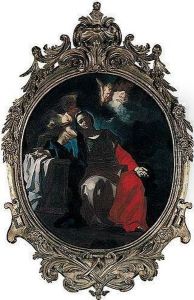 The Madonna At The Tomb Of Christ, Supported By An Angel by Francesco Celebrano