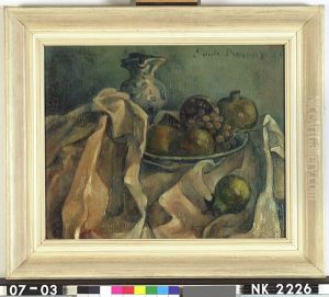 Stilleven met fruit en kan by Emile Bernard