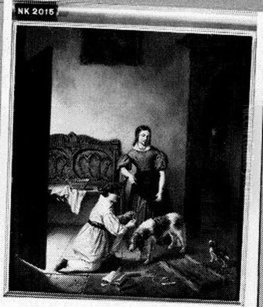A room with children and a dog - view 1