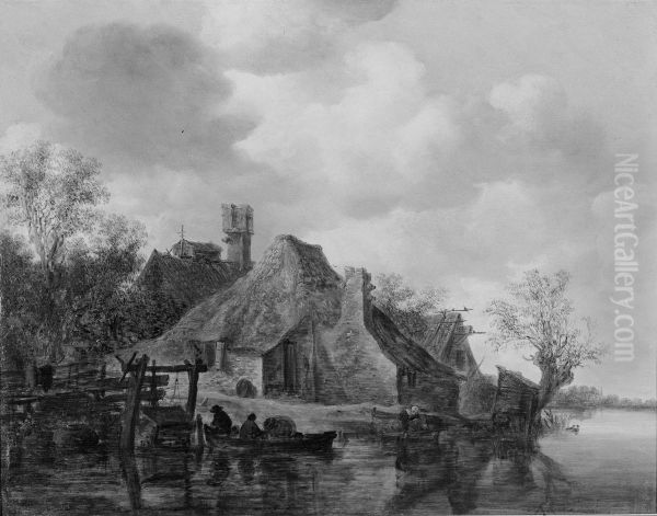 Boerenhoeve aan een water - view 1