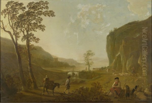 Rocky Landscape with the Rest on the Flight into Egypt - view 1