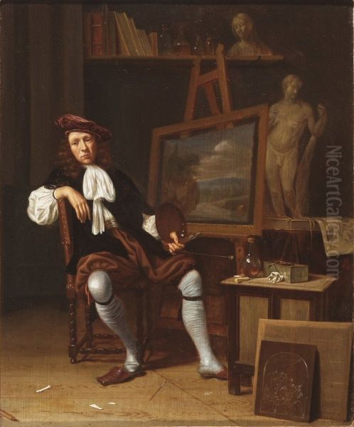Een schilder in zijn atelier - view 1