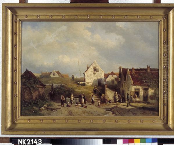 Gezicht op een vissersdorp - view 1