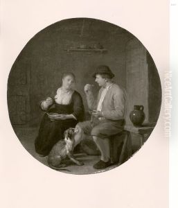 Peasant couple taking their meal by Hendrik Martenszoon Sorgh
