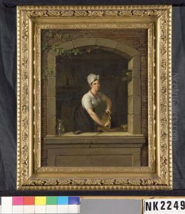 Keukenmeid aan het raam by Johannes Hari