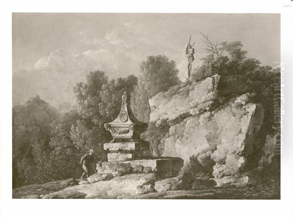 Romeins landschap met grafmonument - view 1